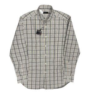 NWT Corneliani ID Dress Shirt Plaid Italy Long Sleeve Cotton 42 16 1/2 Large